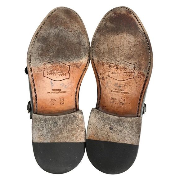 Men’s Anthony Veer Roosevelt Double Monk Strap Shoe Black 8.5 6218 - Picture 10 of 12